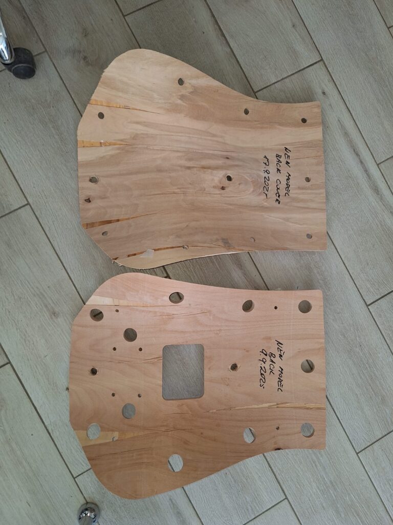 Two preformed wooden components from Bradenham PWC